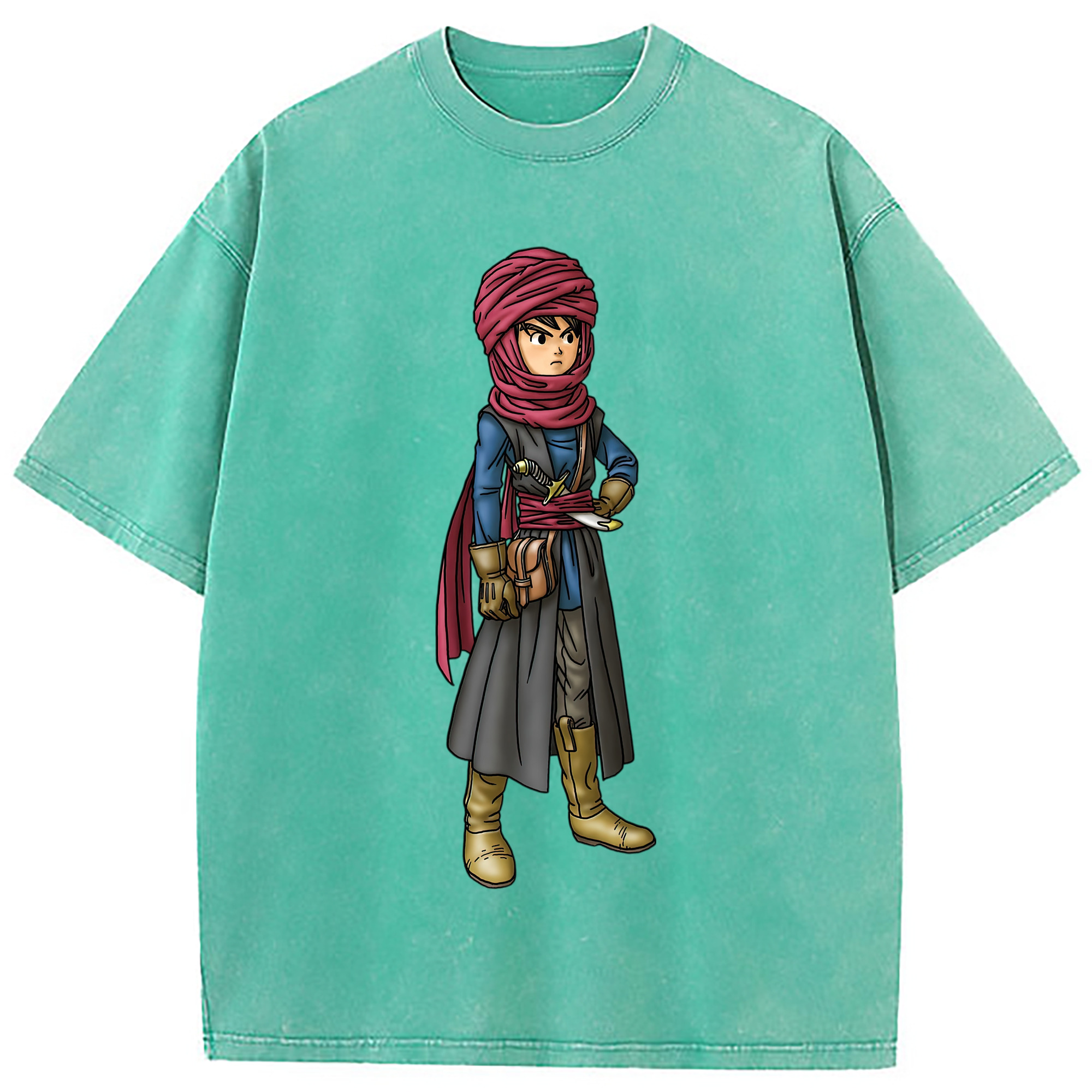 （画像用） ドラゴンクエスト Doragon Kuesuto Dragon Quest 綿100% ヴィンテージ風 半袖Tシャツ（フロントプリント）